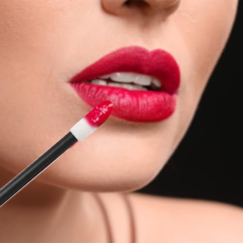 200 Disposable Lip Applicators - Black Lipstick Wands for Makeup