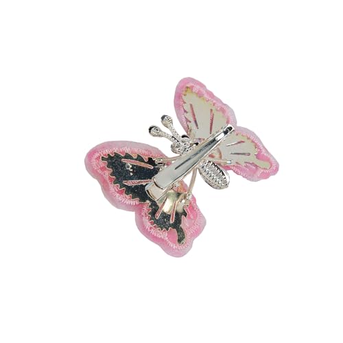 Cartanfill 6-Pack Embroidered Butterfly Hair Clips Set for Girls - Multi-Color, Stylish Hair Accessories (Variation C)