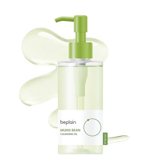beplain Mung Bean Cleansing Oil | Gentle Makeup Remover for Sensitive Skin | Deep Pore Cleansing & Blackhead Care with Panthenol | Korean Skincare | 6.76 fl.oz