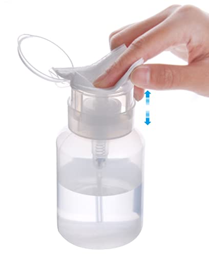 Biutee 200ml Clear Acetone Pump Dispenser Bottle - Lockable & Reusable