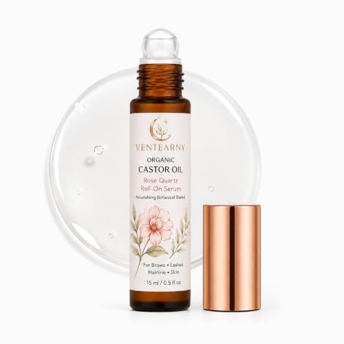 Organic Castor Oil & Rosehip Seed Oil Roll-On Serum - White