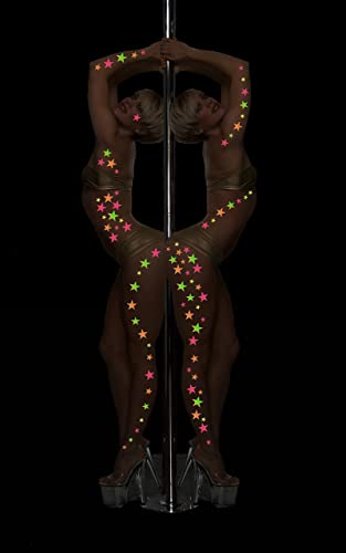 Sasswear Neon Star Body Stickers - 40 Pack for Raves & Glow Parties
