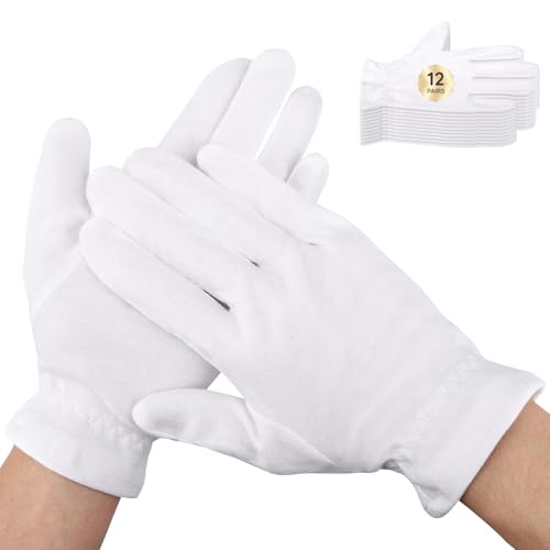 Segbeauty Large 24-Count Moisturizing Cotton Gloves for Dry Hands