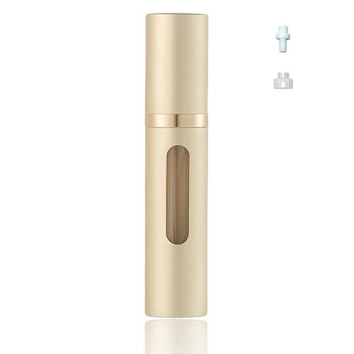 Fiwecos Champagne Gold 5ml Refillable Travel Perfume Atomizer Bottle