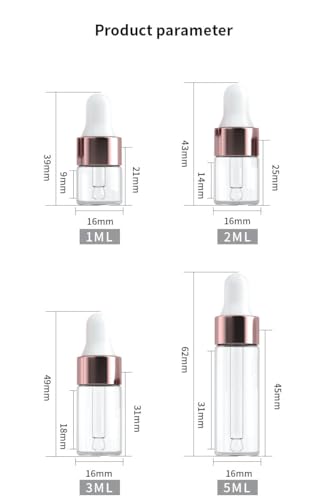 15-Pack Glass Dropper Bottles for Essential Oils & Liquids - 3ml