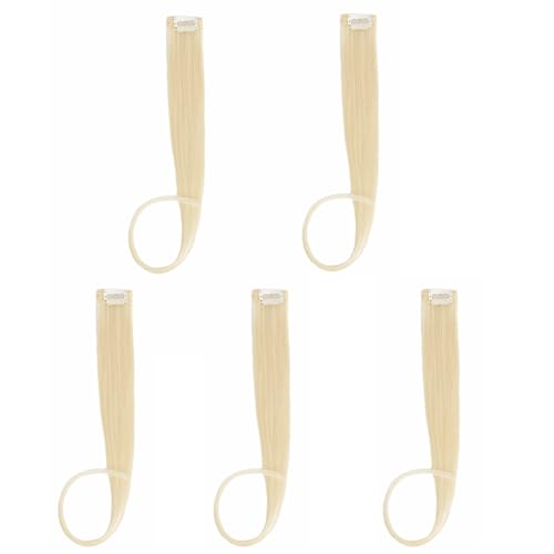 Bleach Blonde Clip-In Hair Extensions - 5pcs 18 Inch Human Hair