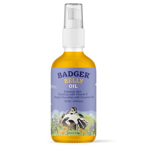 Badger Organic Pregnancy Belly Oil - Jojoba & Coconut, 4 oz