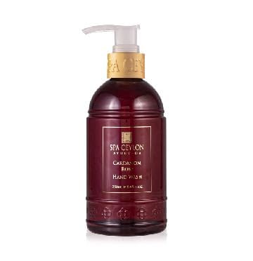 SPA CEYLON Cardamom Rose Hand Wash 8.45 Fl Oz - Hydrating Liquid Soap with Aloe Vera & Coconut