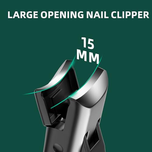 VANWIN Black Heavy Duty Nail Clippers for Thick Nails, Safe Wide Jaw Opening