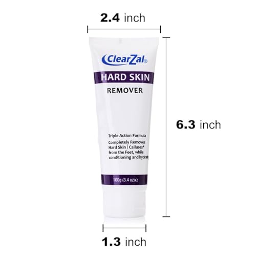 Clearzal Foot Cream for Hard Skin Callus & Corn Removal 3.4oz