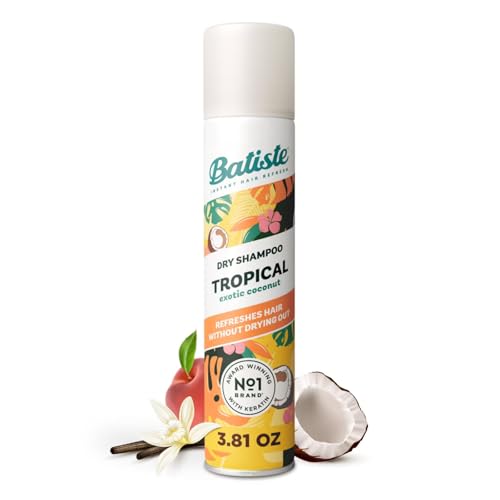 Batiste Tropical Dry Shampoo - 2 Pack, 3.81 OZ Each, Waterless Formula for Clean Hair & Volume
