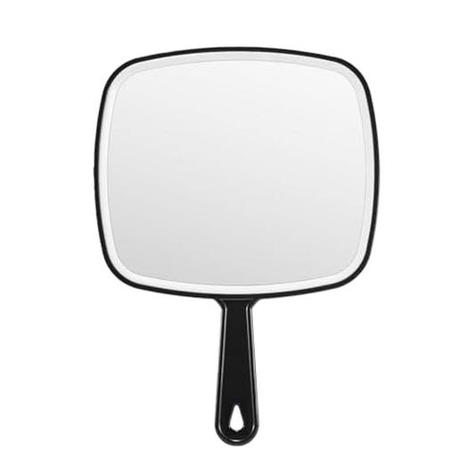 Extra Large Handheld Mirror£¬Hand Salon Mirror with Handle for Barbers, Hairdressing (Black£¬12.4" Lx 9" W)