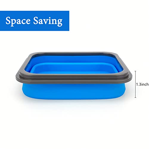Small Silicone Collapsible Lunch Container with 2-in-1 Spoon & Fork