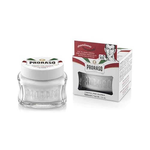 Proraso Pre Shave Conditioning Cream - Oatmeal & Green Tea - Nourishing & Gentle Formula for Sensitive Skin - Premium Italian Pre Shave Cream - 3.6oz
