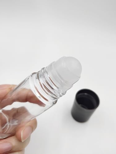 30ml Clear Glass Roller Bottles - 4 Pack for Essential Oils & Perfumes