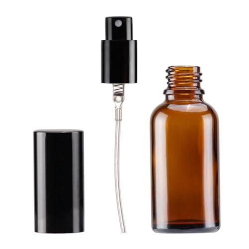 YIZHAO 1oz Amber Glass Spray Bottles - 6 Pack Refillable Travel Atomizers
