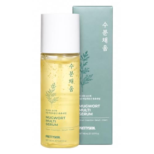 PRETTYSKIN Mugwort Hydrating Facial Serum 5.07oz - 4-in-1 Korean Skincare for Dry & Sensitive Skin