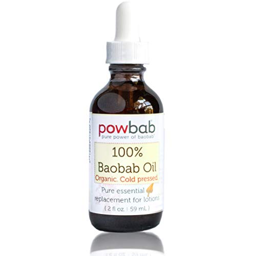Powbab Organic Baobab Oil for Skin, Hair & Nails - Cold Pressed 2oz