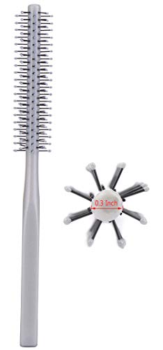 PERFEHAIR Mini Round Hair Brush for Short Hair - 1 Inch Nylon Bristles