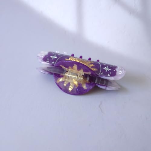 Purple Boho Sun Hair Clip - Stylish Acetate Claw for Women