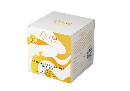 Luxxy® African Exfoliating Net Set - 3 Pack (Black, Brown, White) for Smooth Skin