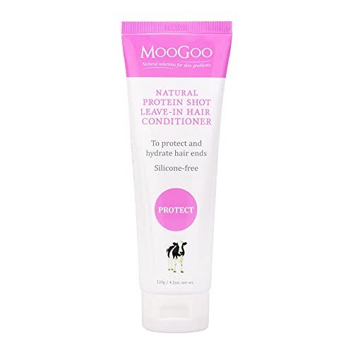 MooGoo 1oz Protein Leave-In Conditioner for Dry & Damaged Hair - Natural Hydrating Hair Treatment, Paraben-Free, Cruelty-Free