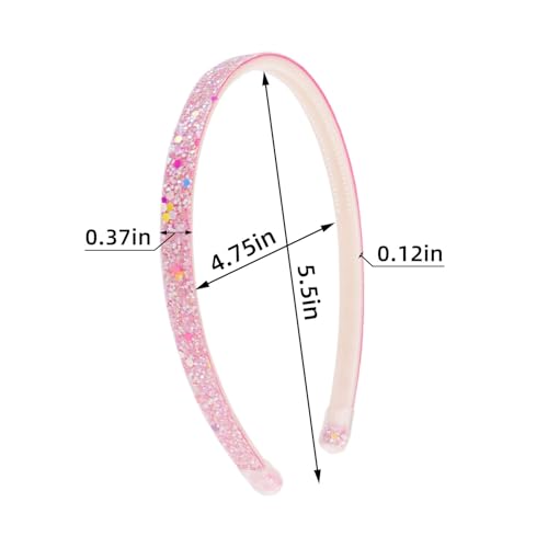 TKYPZY 6 Pack Glitter Headbands - Colorful Non-Slip Hair Accessories