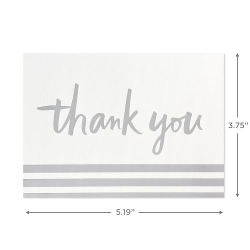 Hallmark Thank You Cards with Envelopes, 20-Pack - Silver Foil