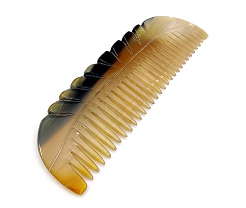 5MOONSUN5 Handmade Natural Ox Horn Comb - Anti-Static Detangling Tool
