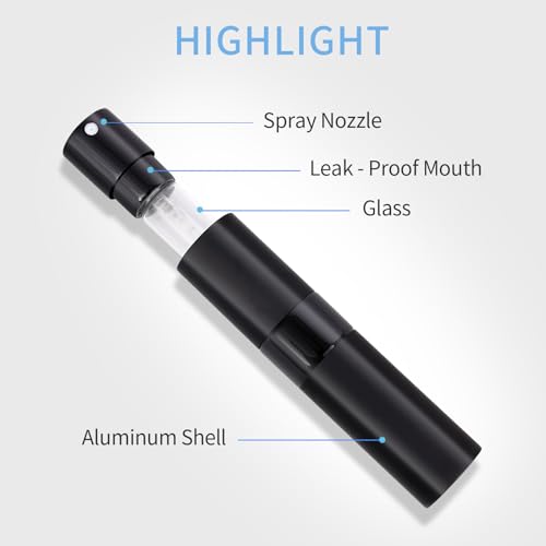3-Pack 8ml Refillable Travel Perfume Atomizer - Black