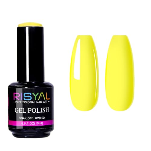 Bright Yellow Gel Nail Polish - 15ml Long Lasting High Gloss