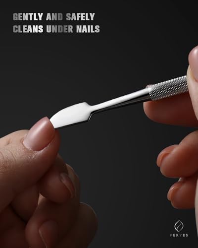 FERYES Dual-Ended Stainless Steel Cuticle Pushers for Manicure