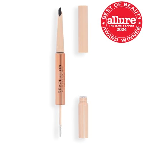 Revolution Fluffy Brow Filter Duo Dark Brown 1 Count - Eyebrow Pencil & Gel