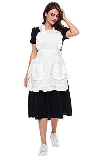 Women's Retro Ruffle Apron with Pockets - LilMents