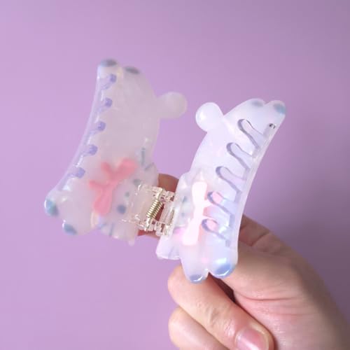Cute White Cat Claw Clip - Durable Acetate Non-Slip Hair Accessory