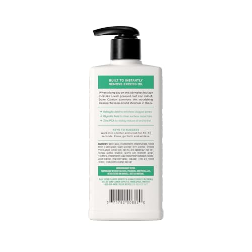 Duke Cannon Oil Defense Face Wash for Men - 8 fl oz Daily Cleanser