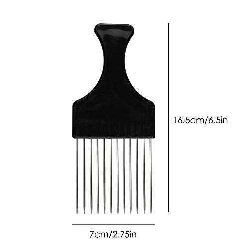 findTop 6-Pack Afro Hair Pick Comb Set - Metal Wide Teeth Styling Tool