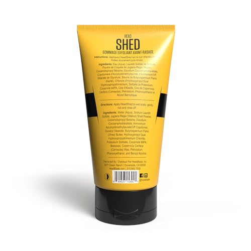 HeadBlade HeadShed Exfoliating Face & Head Scrub - 5 oz for Shaving Prep