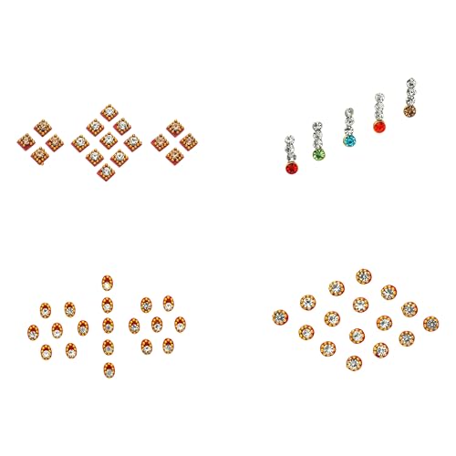 Pack of 8 Multicolored Crystal Bindi Stickers for Women