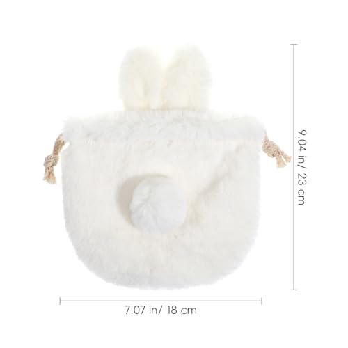 Lurrose Bunny Purse, Plush Bag, Drawstring Makeup Pouch for Women