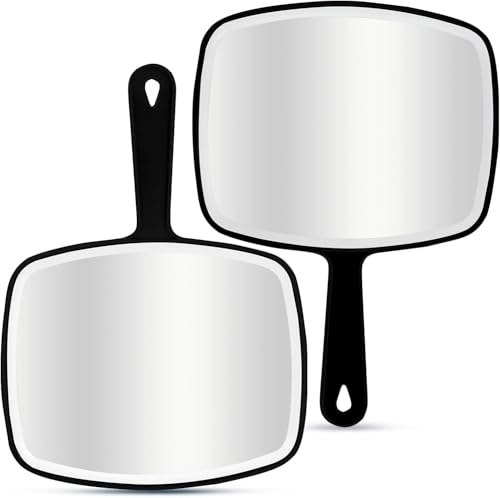 DVHOK 2-Pack Handheld Mirrors - 10.4 x 7.4 Inch Portable Makeup & Hair Reflection