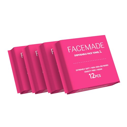 FACEMADE Disposable Travel Face Towels 48 Count (4 Packs) - Soft & Absorbent