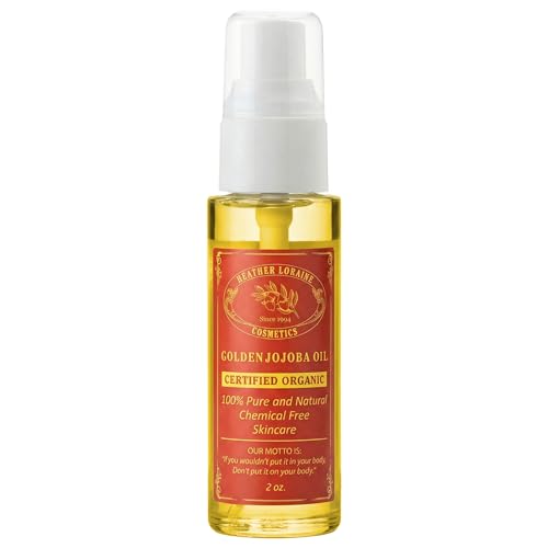 Heather Loraine Organic Golden Jojoba Oil - 2 Fl Oz Unrefined Face & Hair