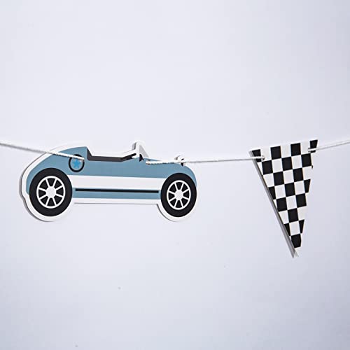Retro Race Car Birthday Banner - Racing Party Decoration