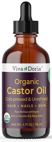 Viva Doria Organic Castor Oil 4 Fl Oz - Cold Pressed & Vegan