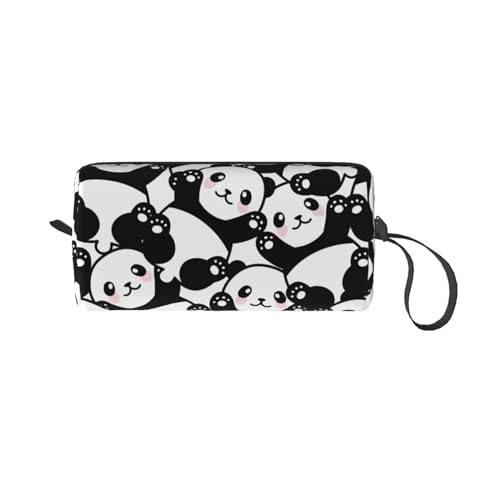 JKJOJIA Panda Black White Makeup Bag Organizer Portable Travel Cosmetic Pouch