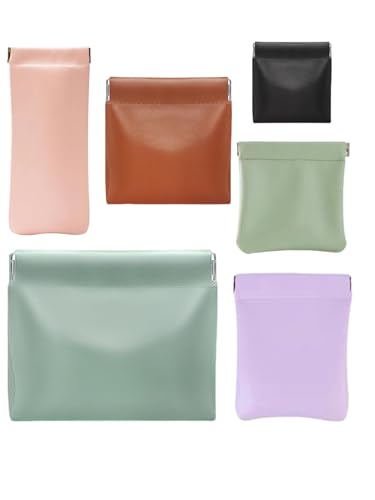 6 Pcs Small Waterproof Makeup Bags for Purse with Snap Closure - Mix Colors