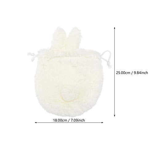 Lurrose Bunny Purse, Plush Bag, Drawstring Makeup Pouch for Women