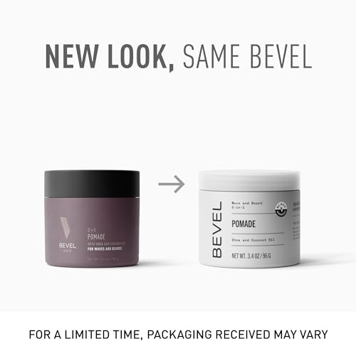 Bevel Beard Balm & Hair Pomade with Coconut Oil & Shea Butter - 3.4 Oz