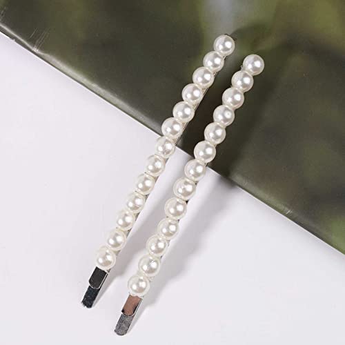 Silver Pearl Hair Clips Set - Vintage Bobby Pins for Women & Girls, 2 Pack